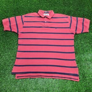 Ralph-Lauren Stripes Polo Shirt 2XL 25x32 Faded Red